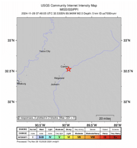 Thanksgiving earthquake recorded in Madison County